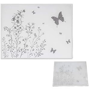 Image of Mirror White Glass Butterfly Set Of 2 Placemats By Lesser & Pavey