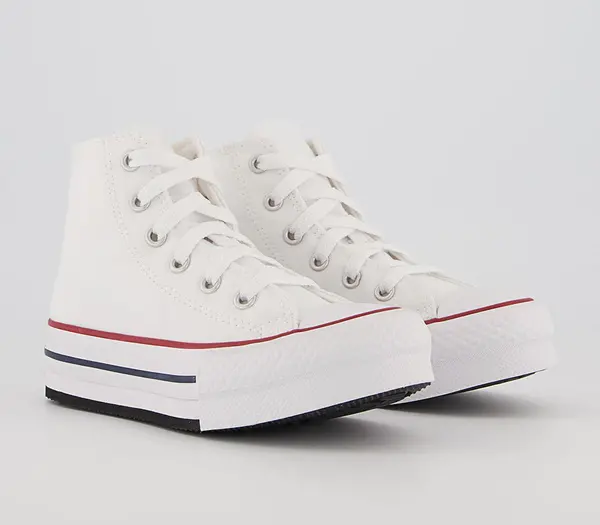 Image of Converse Kids All Star Eva Lift Hi Youth Trainers White Black Synthetic, 13 Youth