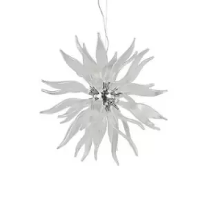 Image of Leaves 12 Light Large Ceiling Pendant White, G9