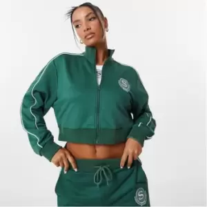 Image of Slazenger Sofia Richie Cropped Track Top - Green