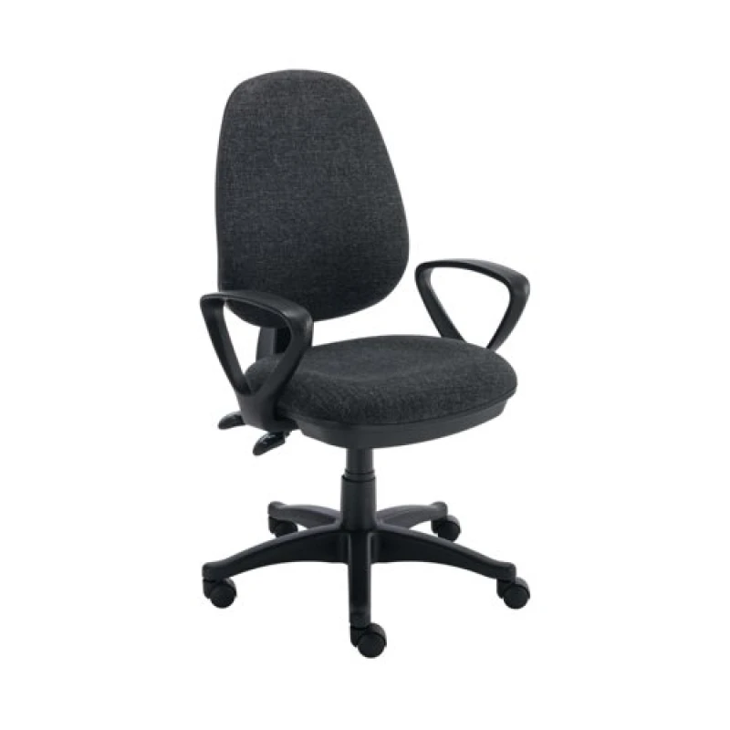 Image of Astin Nesta Operator Chair with Fixed Arms 590x900x1050mm Charcoal KF810937