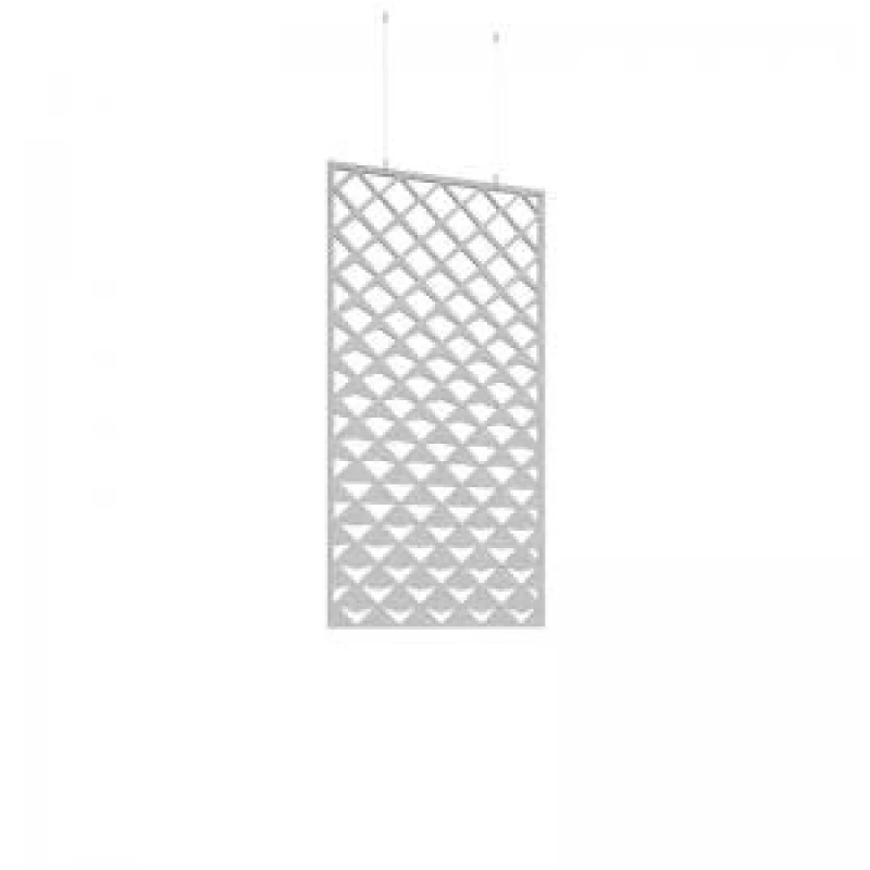 Image of Piano Chords Acoustic Patterned Hanging Screens In Silver Grey H1200 x W600mm with Hanging Wires And Hooks - Reflection (4 Pack)