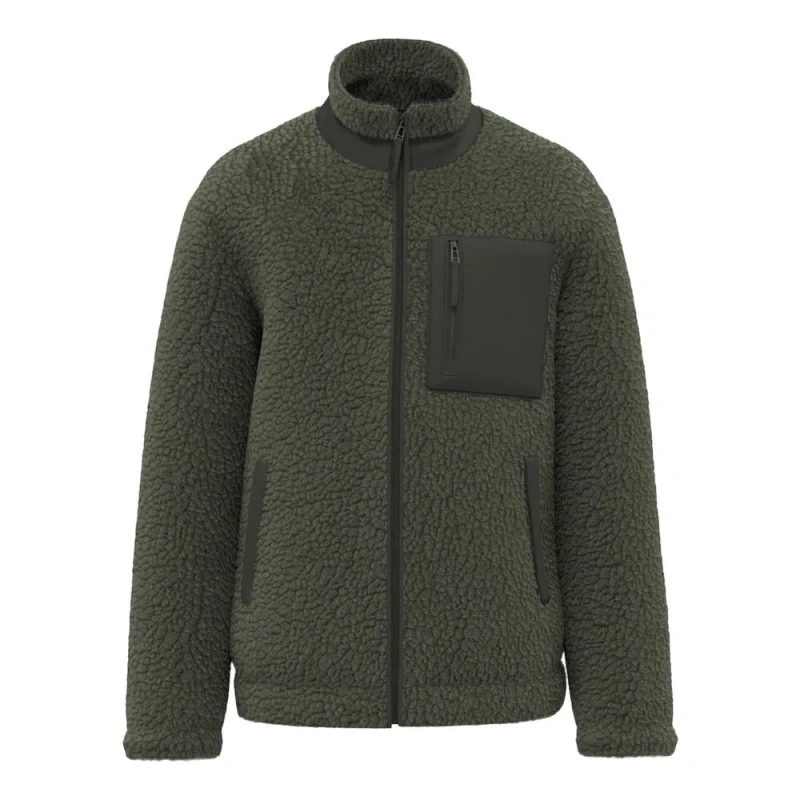 Image of Native Spirit Mens Sherpa Padded Jacket in Dark Green Size: XS Dark Green Male XS