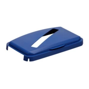 Image of Durable DURABIN 60 Hinged Lid with Slot Cut Out Blue for DURABIN 60 Bins