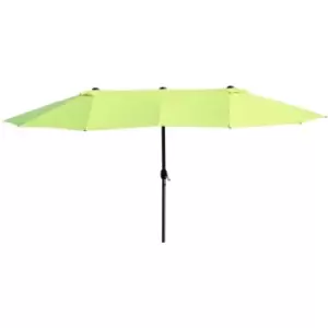 Image of Outsunny Sun Umbrella Canopy Double Sided Garden Patio Shade Brown 4.6M Green