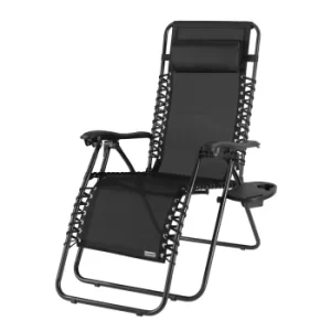 Image of Sun Lounger High Back Black Reclining