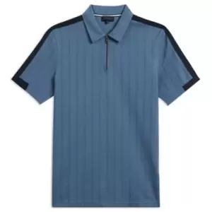 Image of Ted Baker Abloom Zip Polo Shirt Mens - Blue