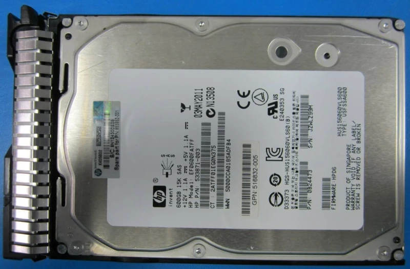 Image of HPE 653952-001 internal hard drive 600 GB 15000 RPM 3.5" SAS