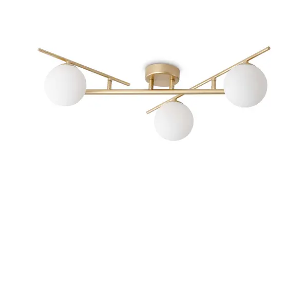 Image of Atlas 3 Light Globe Ceiling Light Brass