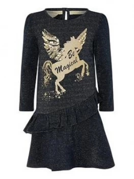 Image of Monsoon Girls Be Magical Sweat Dress - Navy