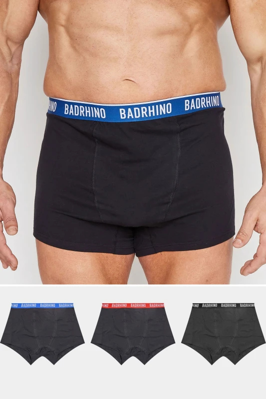 Image of BadRhino BadRhino Men 3 Pack Boxers in Black Size: X-Large Black 1XL Male 5059738700398
