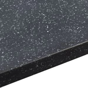 Image of 34mm Black star Black Stone effect Round edge Earthstone Worktop L3m D605mm
