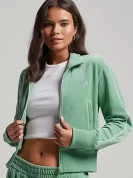 Image of Superdry Vintage Tricot Track Top - Blue Size 8, Women