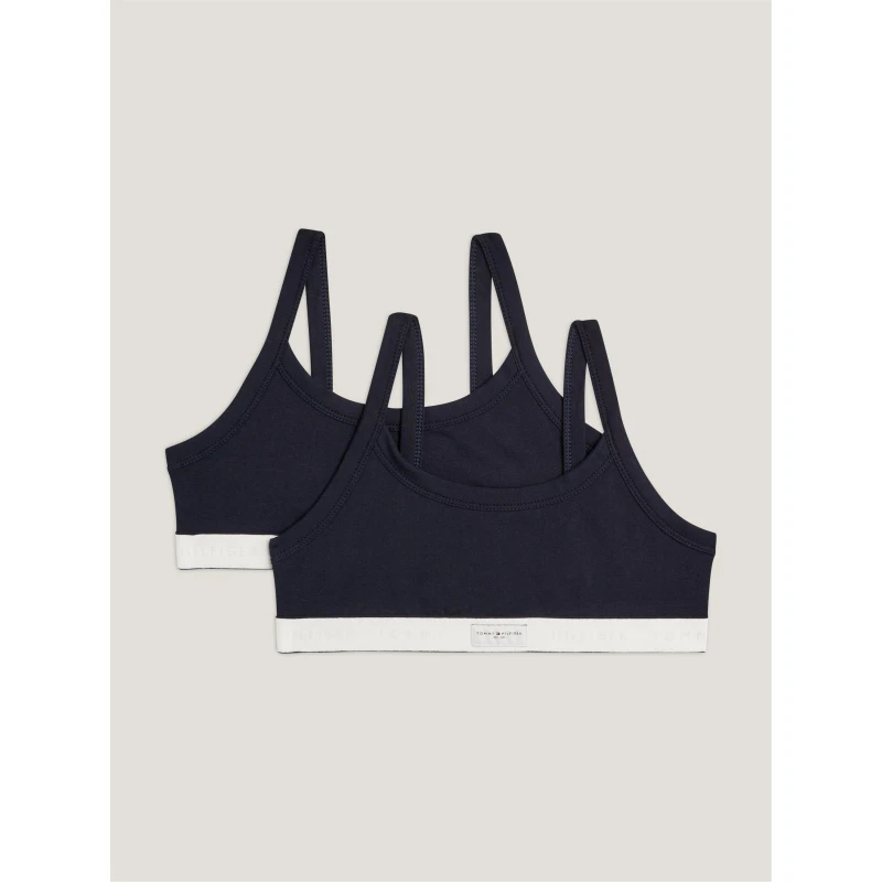 Image of Tommy Hilfiger Tommy 2 Pck Bralette - Blue Blue 8 - 9 Years