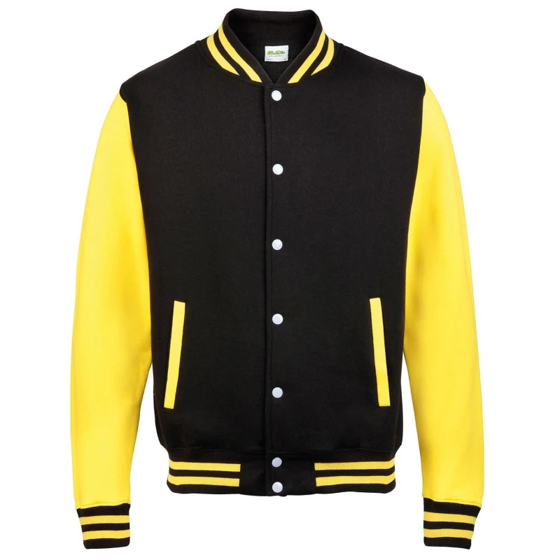Image of AWDis AWDis Men Varsity Jacket in True Black Size: X-Small True Black XS Male 5063527492302
