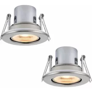 Image of Loops - 2 pack Recessed Tiltable Ceiling Downlight - 8.5W Warm White LED Satin Nickel