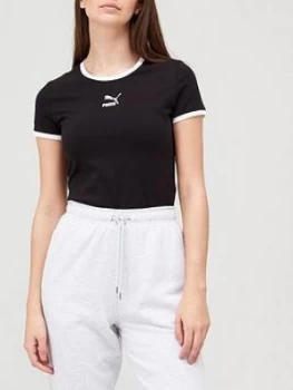 Image of Puma Classics Fitted Top - Black Size M Women