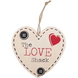 Image of The Love Shack Hanging Heart Sign