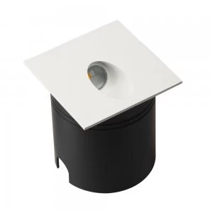 Image of Recessed Wall Lamp Square Angled, 3W LED, 3000K, 210lm, IP65, Sand White, Driver Included