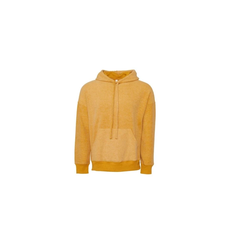 Image of Bella + Canvas Mens Suedette Pullover Hoodie in Yellow Size: Small Yellow Male S