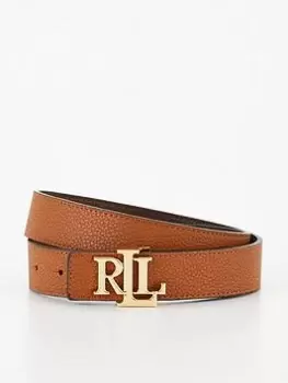 Image of Lauren by Ralph Lauren Reversible Leather Belt - Tan/Dark Brown, Tan Size M Women