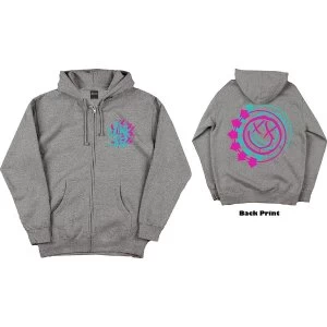 Image of Blink-182 - Double Six Arrow Smiley Unisex Medium Hoodie - Grey