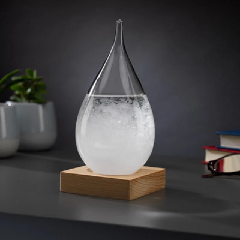 Image of Teardrop Shaped Storm Glass On Decorative Stand