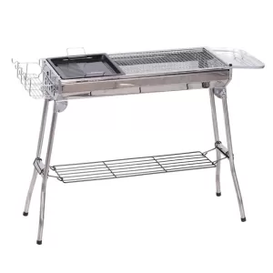 Image of Outsunny Portable Charcoal BBQ Grill-Silver