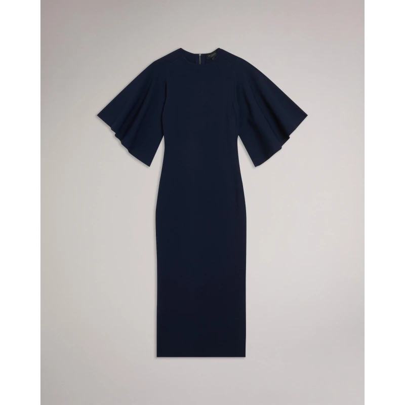 Image of Ted Baker Flute Midaxi Dress Navy female 6 (2X)