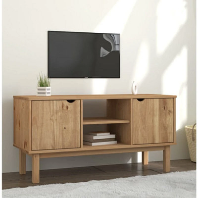 Image of Vidaxl TV Cabinet Otta 113.5X43X57cm Solid Wood Pine