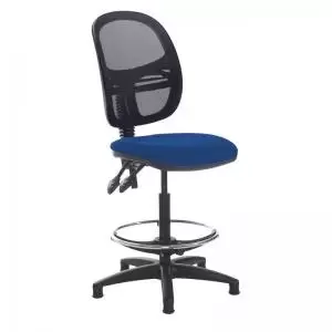 Image of Jota mesh back draughtsmans chair with no arms - Curacao Blue