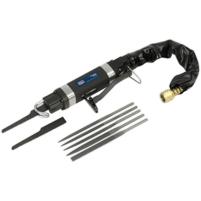 Image of Loops Mini Reciprocating Air Saw & Needle File - 1/4" BSP Bodyshop Panel Cutting Tool Multi