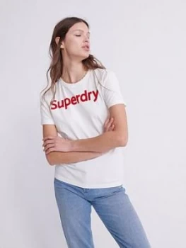 Image of Superdry Flock T-Shirt - White, Size 6, Women