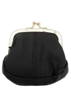 Image of Soft Leather Coin Purse With Metal Clasp