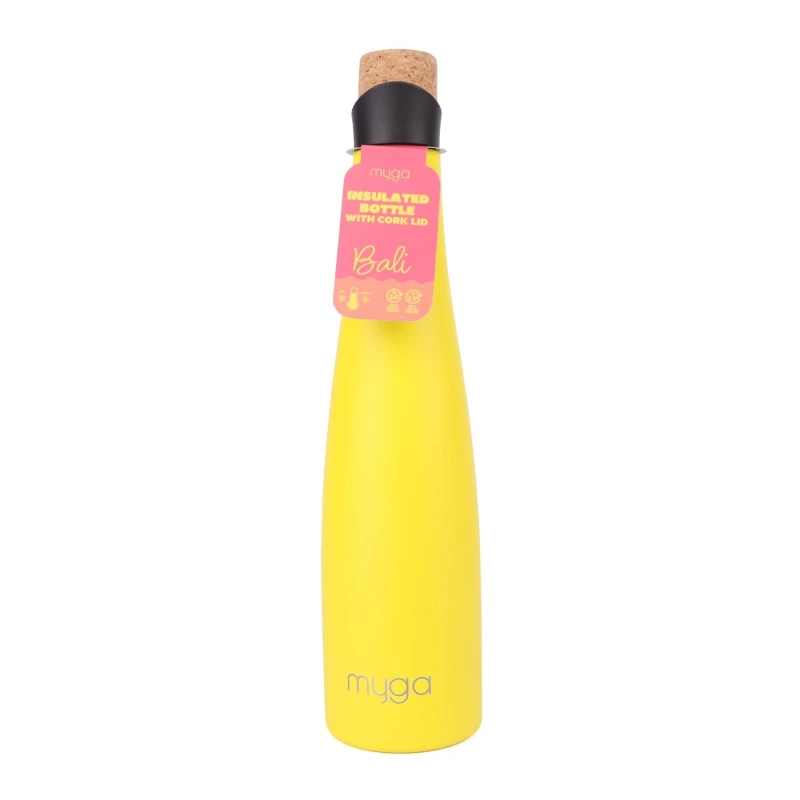 Image of Myga Bali Insulated Water Bottle - 700ml in Yellow Yellow Unisex