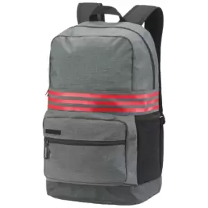 Image of Adidas 3 Stripes Medium Backpack (One Size) (Dark Grey Heather/ Scarlet)