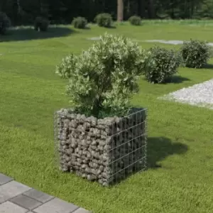 Image of Gabion Raised Bed Galvanised Steel 50x50x50cm - Silver - Vidaxl