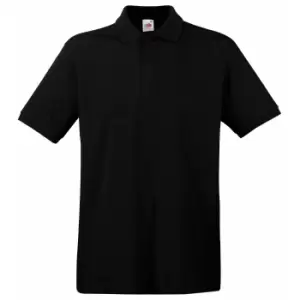 Image of Fruit Of The Loom Premium Mens Short Sleeve Polo Shirt (M) (Black)