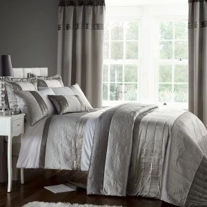 Image of Catherine Lansfield Gatsby Super King Bed Set - Silver