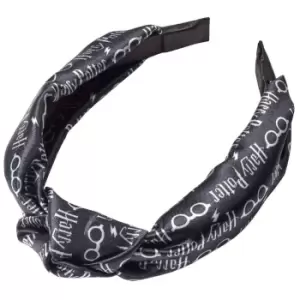 Image of Harry Potter Knotted Headband (One Size) (Black/White)