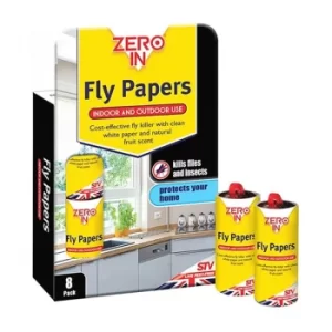 Image of Zero In Sticky Fly Papers for Flies and Insects 8 Pack