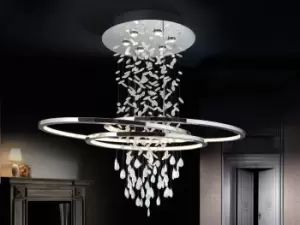 Image of Bruma 6 Light Crystal Drop Ceiling Cluster Pendant Chrome, GU10