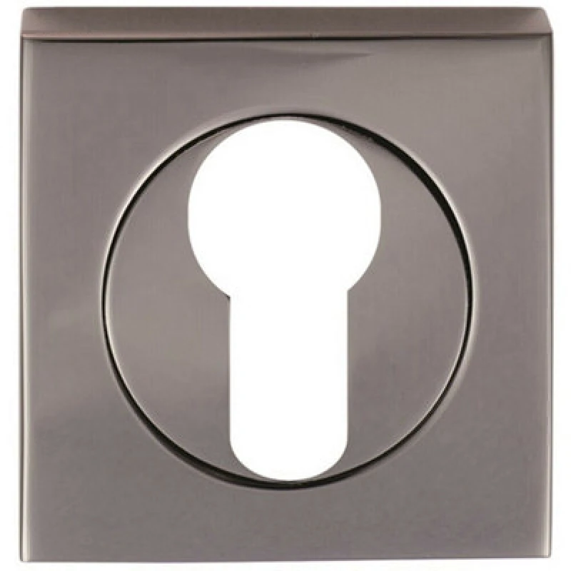 Image of Loops Square Euro Profile Escutcheon 52 x 52mm Concealed Fix Black Nickel Metallics unisex
