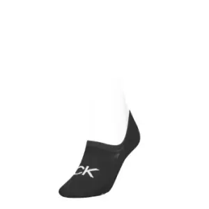 Image of Calvin Klein Klein 1 Pair Logo Foot Socks Womens - Black