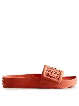 Image of Hunter Bloom Algae Foam Slide, Orange, Size 6, Women
