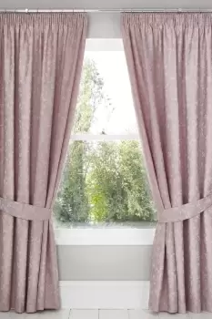 Image of 'Michaela' Pair of Pencil Pleat Curtains With Tie-Backs