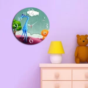 Image of MSCO-1 Multicolor Giraffe & Lion Decorative MDF Clock