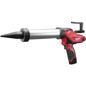 Image of Milwaukee M12 Caulking Gun 400ml Aluminium Tube 1 x 2.0Ah