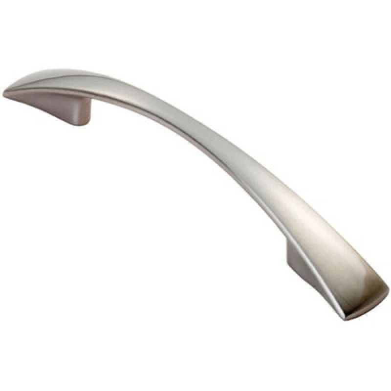 Image of Loops Tapered Pull Handle 138 x 16mm 96mm Fixing Centres Satin Nickel Curved Bow Metallics unisex