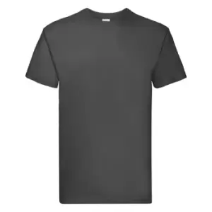Image of Fruit Of The Loom Mens Super Premium Short Sleeve Crew Neck T-Shirt (2XL) (Light Graphite)